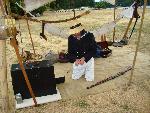 Scruffy Readies for Black Powder Demonstration