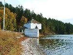 The English Camp Blockhouse from the Beach