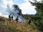 Fire Crews Works on Slope