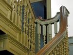 The front staircase of the Derby House
