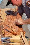 Demonstrating traditional carving