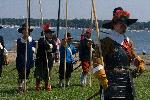 the Salem Trayned Band drills on Derby Wharf