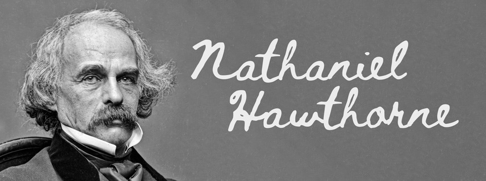 Black and white portrait of Nathaniel Hawthorne