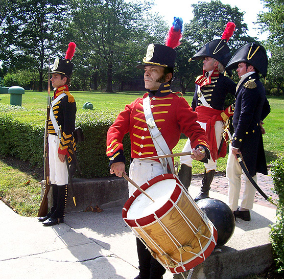 Members of the 1812 US Marine and Navy Guard at Charlestown Navy Yard