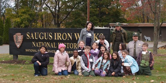 Kids from the Boys and Girls club at Saugus Iron Works