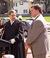 U.S. District Court Judge Richard Stearns with U.S. Citizenship and Immigration Services District Director Dennis Reardon