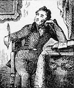 A Victorian gentleman sitting at a desk.