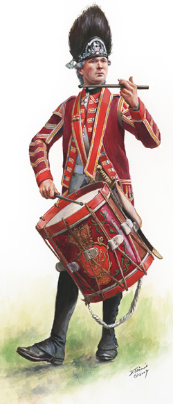 An illustration of a drummer from the 59th Regiment