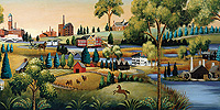 Part of the Merrimack mural, depicting the rivers and industry of Essex County.