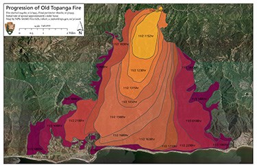 Progression of the 1993 Old Topanga Fire