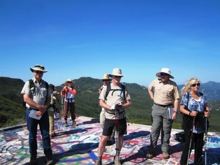 Hikers take a pause at the Old Topanga Fire Lookout.