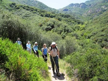 Hikers come down the BBT in Hondo Canyon.