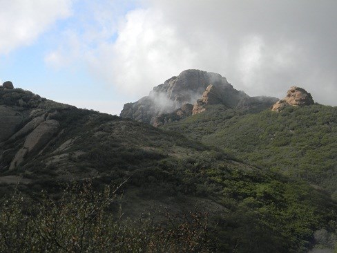 Cloud cover on the Sandstone Peak Trail.