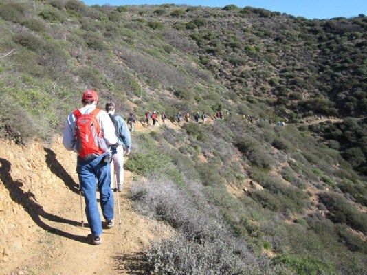 The 2013 line of Backbone Trail hikers