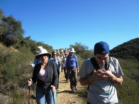 Hikers traveling the BBT in the Santa Monica Mountains.