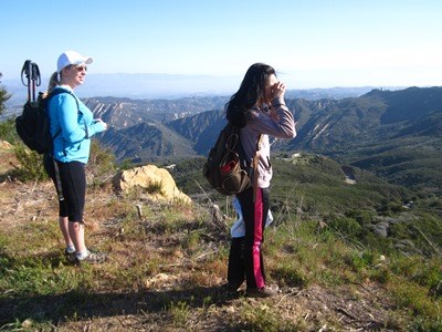 Group hikers enjoying the views.