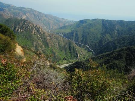 A view down Malibu Canyon from the Backbone Trail.