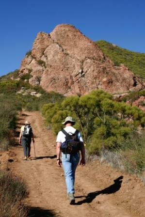 Hikers explore some of the more remote areas of the Santa Monica Mountains.