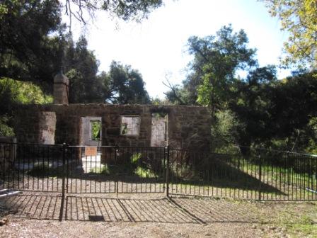 The ruins of the Keller House post the 2007 Corral Canyon Fire. The area is closed due to the instability of the structure.