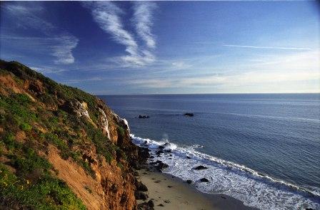 A view out over the Pacific Ocean from Point Dume in Malibu, CA