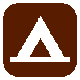 The universal symbol for camping is a triangular tent shape in a square.