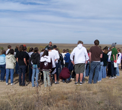 A park ranger leads a program at Sand Creek Massacre NHS