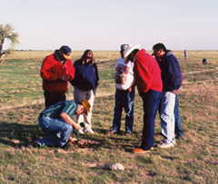 Members of the 1999 Sand Creek Massacre Project Team doing archeological fieldwork Members of the 1999 Sand Creek Massacre Project Team doing archeological fieldwork