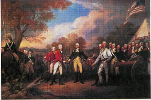 Painting of the surrender at Saratoga