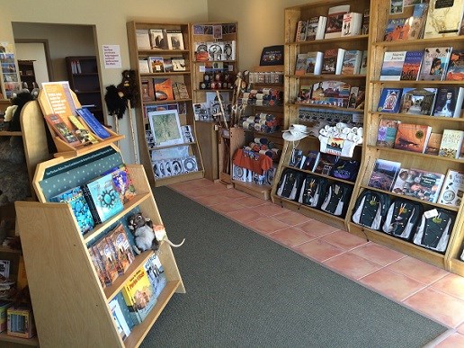 Inside the bookstore at the Main Visitor Center in Mountainair.