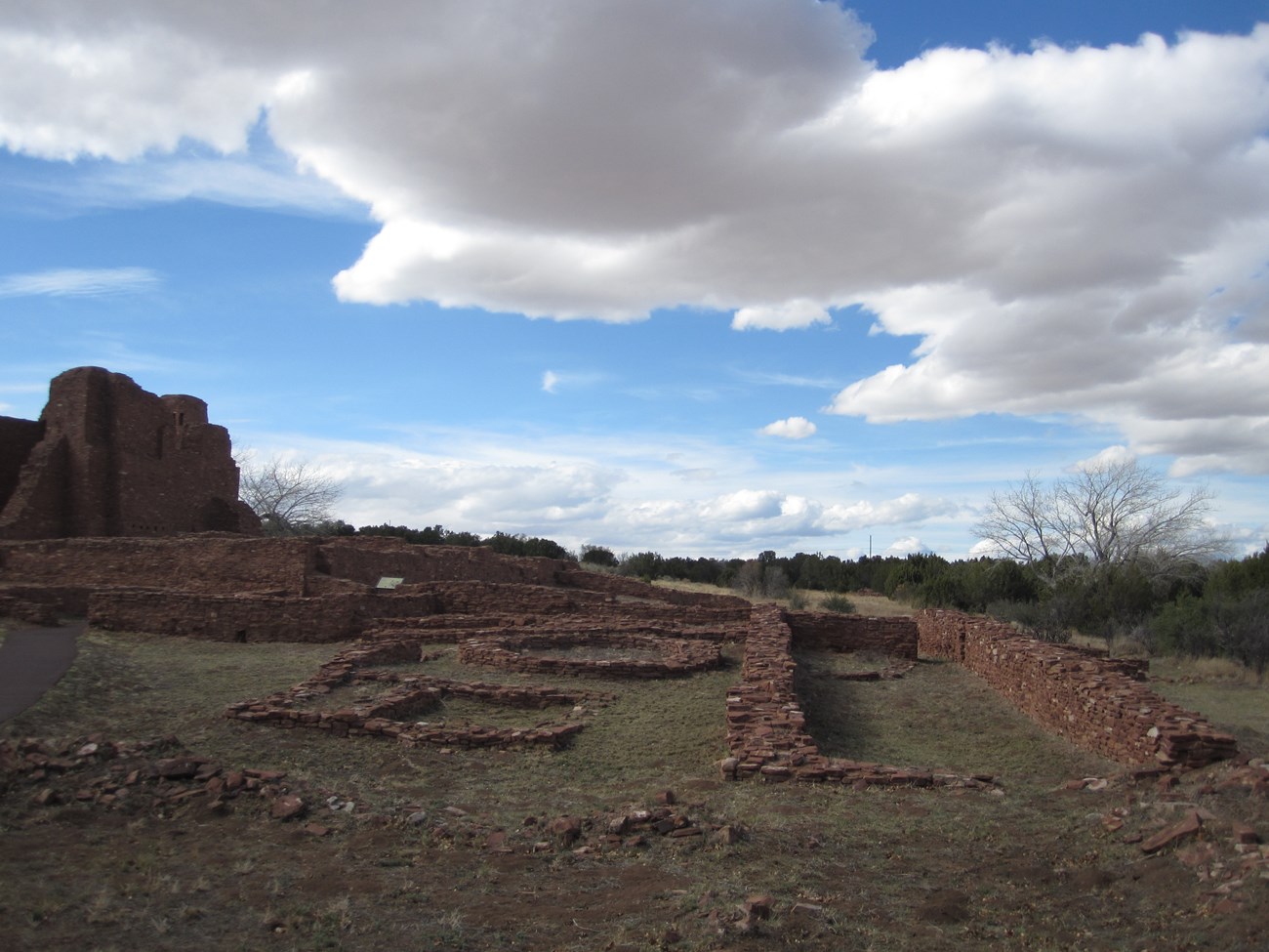The remains of the Lucero structures near the Quarai Mission