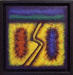 Red and blue patches symbolizing battle