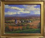 Surreal or impressionistic view of country farm