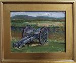 Impressionistic view of cannon overlooking river