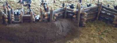 Detail view of a model of a redoubt.
