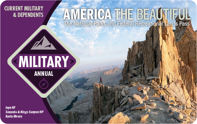 The 2023 Military Annual Pass shows a jagged peak image on its front.