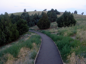 Hiking south on the South Overlook Trail.