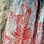 Native pictograph located at Hospital Rock in Sequoia National Park