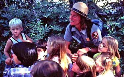 Park ranger leads kids on a nature encounter