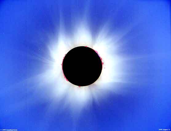 Eclipse of the sun showing the sun's corona
