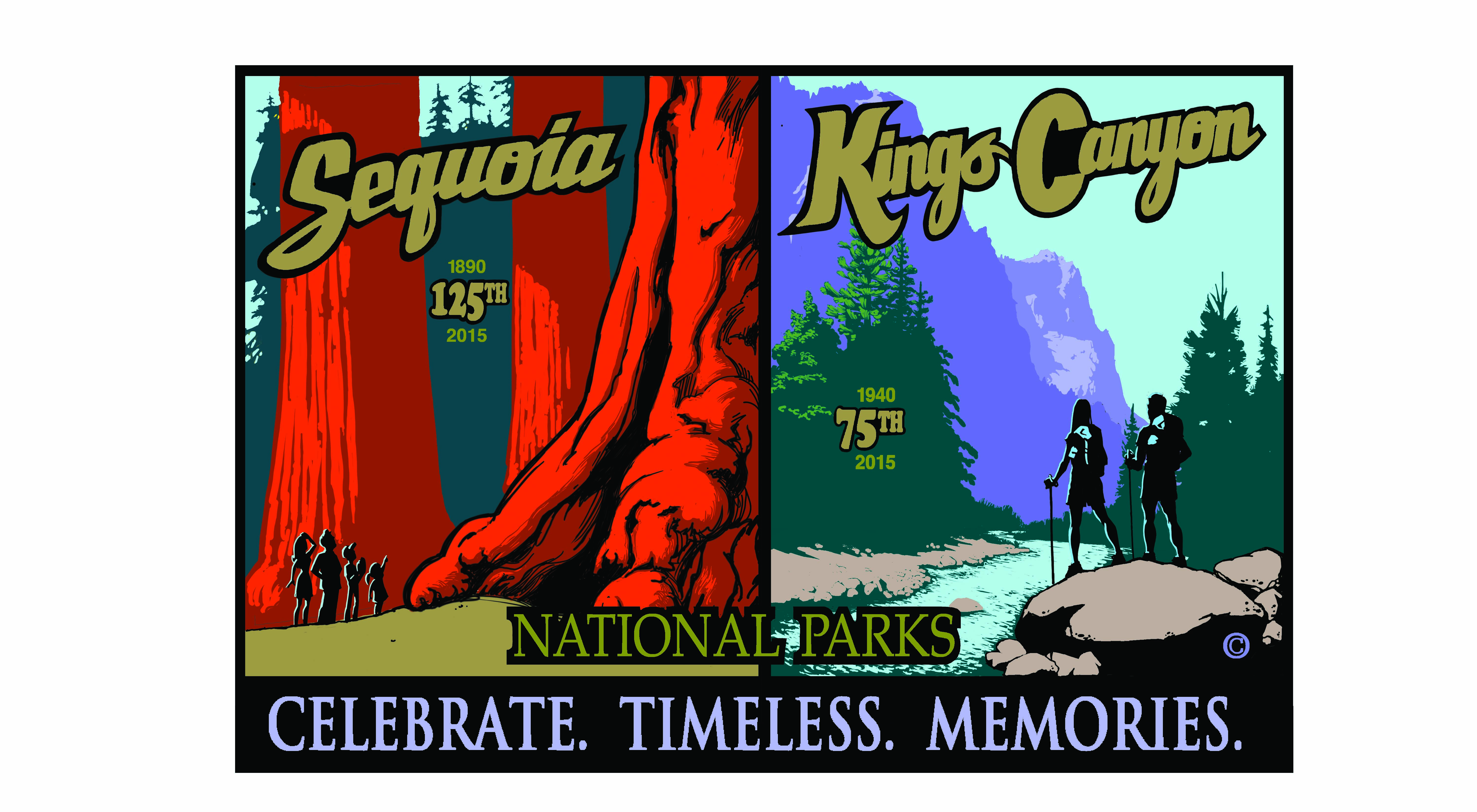 Anniversary logos for Sequoia and Kings Canyon National Parks, 2015