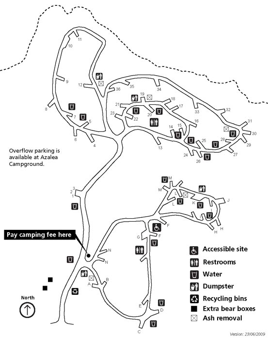 Crystal Springs campground map