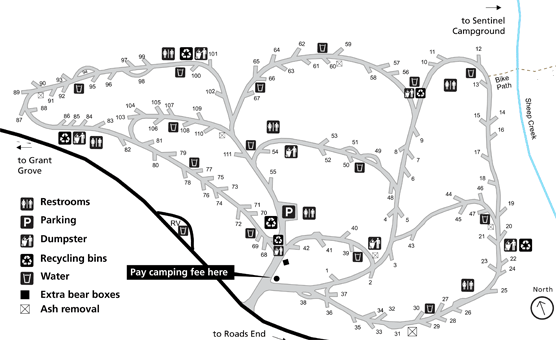 Sheep Creek campground map