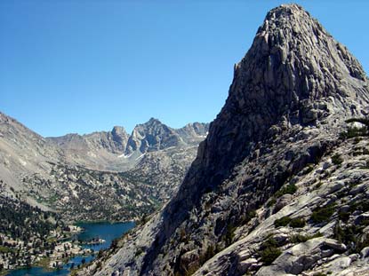 Fin Dome with Rae Lakes and Glen Pass in the distance