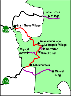 Map showing location of park areas