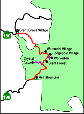 Map showing location of park areas