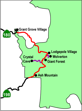 Map showing location of park areas