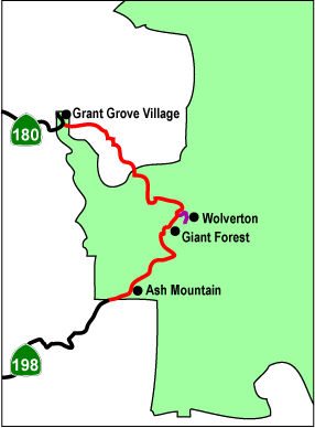 Map showing location of park areas
