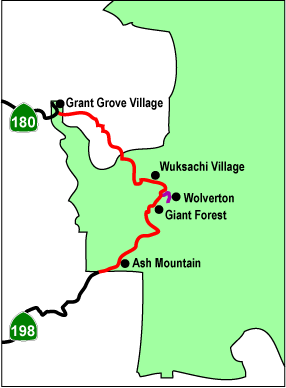Map showing location of park areas
