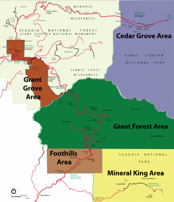 Map of park regions