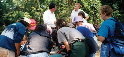 A ranger demonstrates an activity at a teacher workshop.